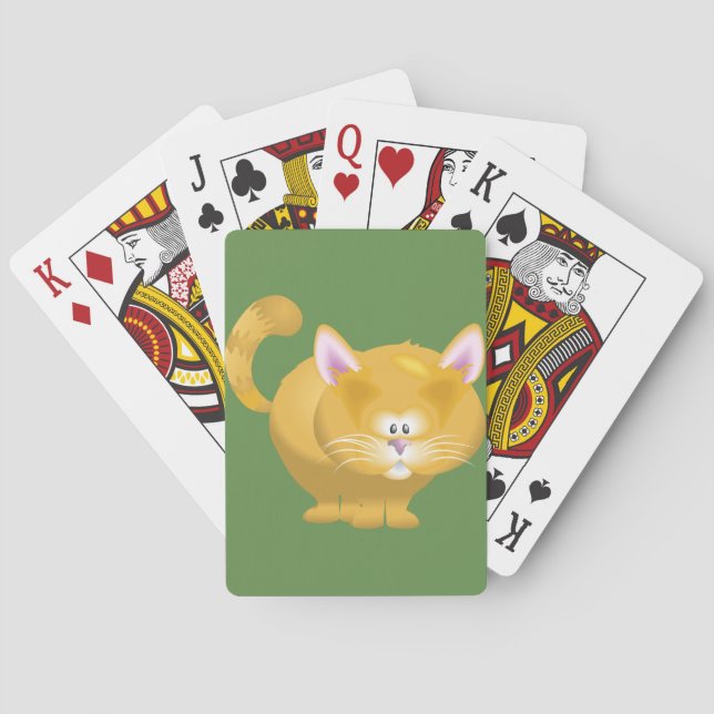 Baraja De Cartas Gato atigrado ginger redondo lindo (Reverso)