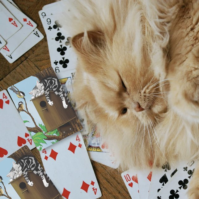 Baraja De Cartas Gato atigrado lindo durmiendo en una casita de páj (Subido por el creador)