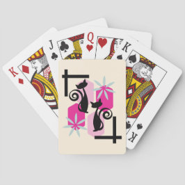 Baraja De Cartas Gato atómico moderno de mediados de siglo