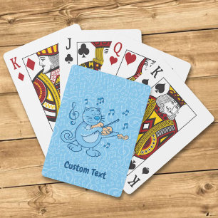 Baraja De Cartas Gato azul con tarjetas de reproducción de violín