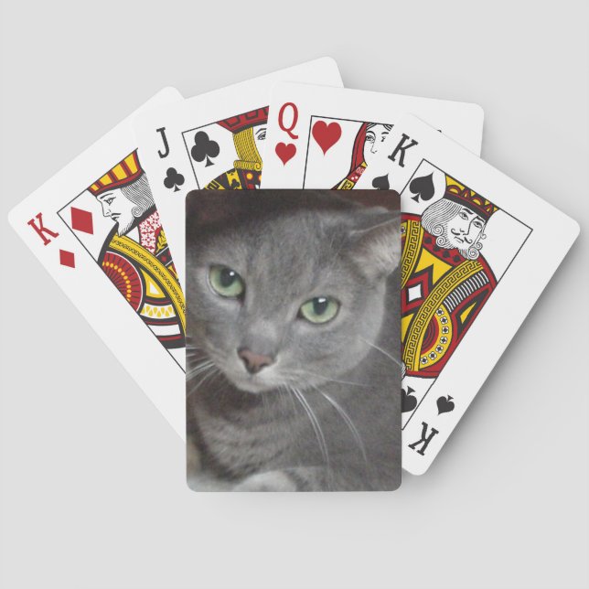 Baraja De Cartas Gato azul de Rusia (Reverso)