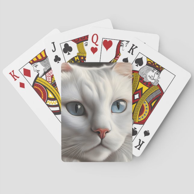 Baraja De Cartas Gato blanco (Reverso)