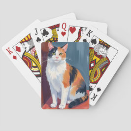 Baraja De Cartas Gato Calico | Gato Gatito Bonito Acuarela Mascota
