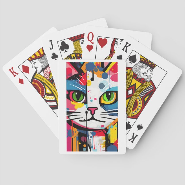 Baraja De Cartas Gato Colorido (Reverso)