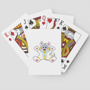 Baraja De Cartas Gato como astronauta en traje