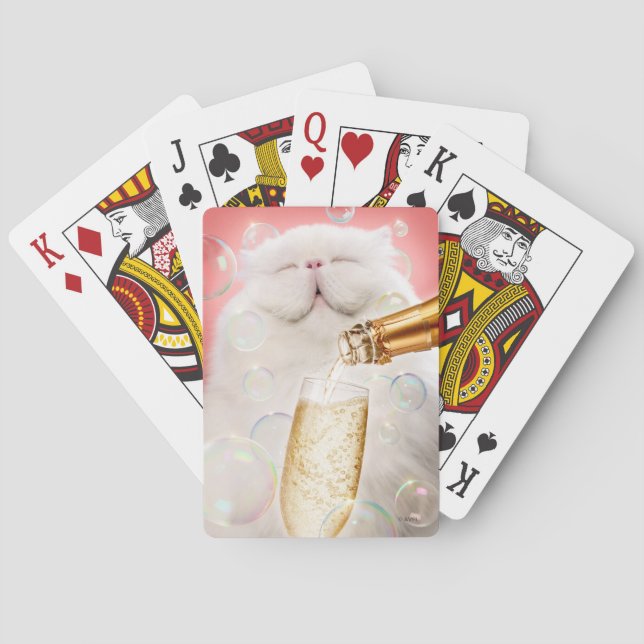 Baraja De Cartas Gato con champagne (Reverso)