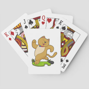 Baraja De Cartas Gato con choker en ejecución