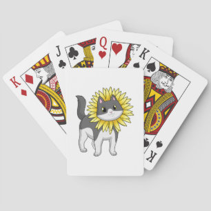 Baraja De Cartas Gato con girasol