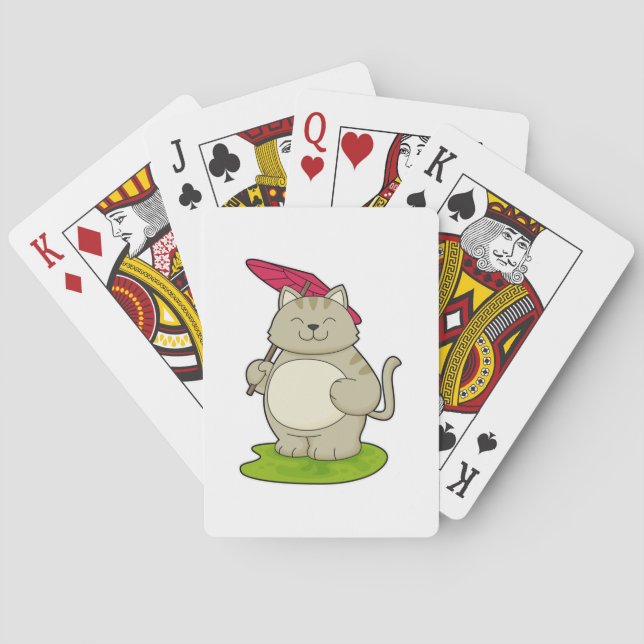 Baraja De Cartas Gato con paraguas (Reverso)