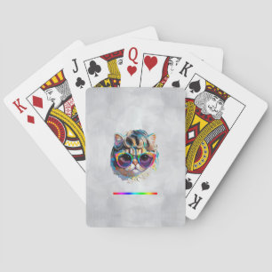 Baraja De Cartas Gato con peluca + Gafas de sol (Pintura #4 + RGB)