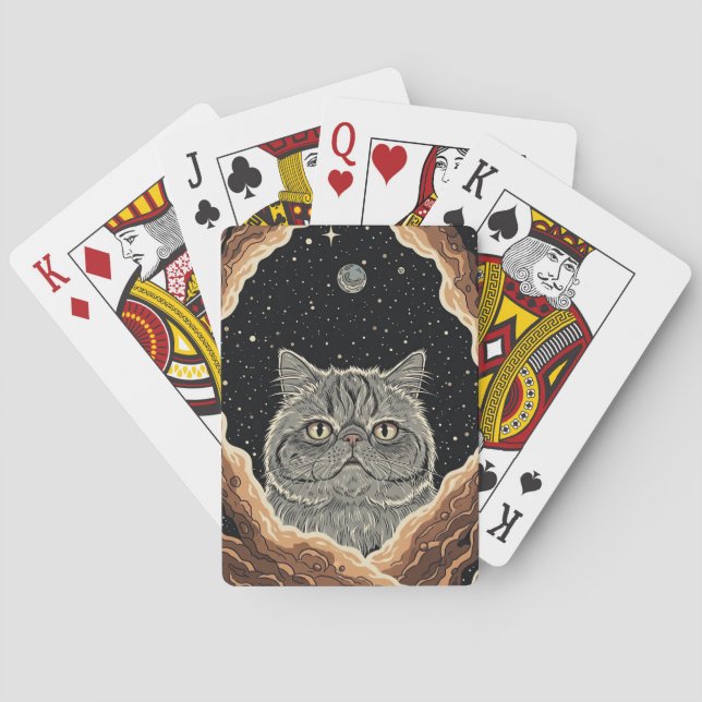 Baraja De Cartas Gato Cósmico (Reverso)