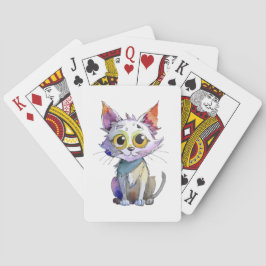 Baraja De Cartas Gato de acuarela caprichoso