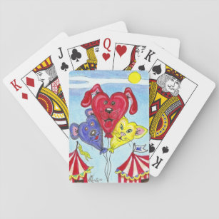Baraja De Cartas Gato de circo, perro, Personalizado de ratón, arte