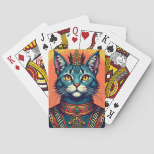 Baraja De Cartas Gato de dibujos animados de ojos azules