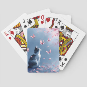 Baraja De Cartas Gato de flor de cerezo y mariposas (4)