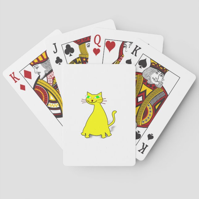 Baraja De Cartas Gato de grasa amarillo (Reverso)