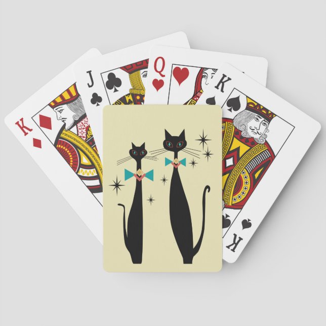 Baraja De Cartas Gato de Guay MCM moderno de la era atómica de medi (Reverso)