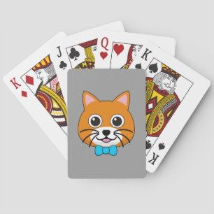Baraja De Cartas Gato de jengibre feliz lindo con papillón