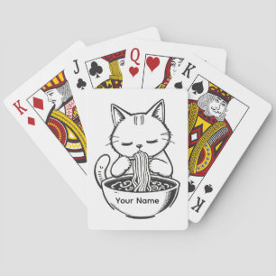 Baraja De Cartas Gato de Ramen Lindo Personalizado