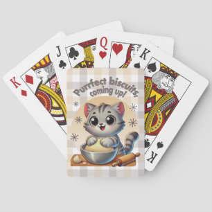 Baraja De Cartas Gato de rodillas "Procure galletas, venga"