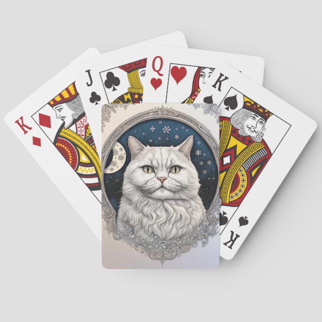 Baraja De Cartas Gato de solsticio de invierno (Reverso)
