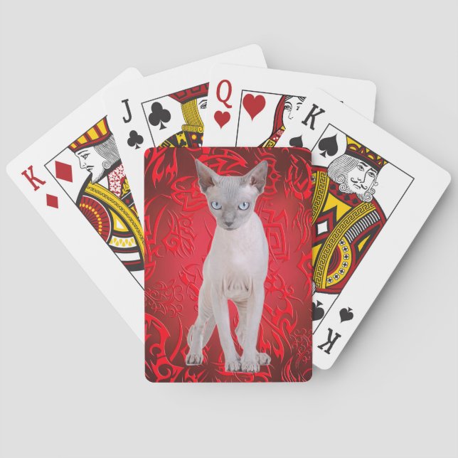 Baraja De Cartas Gato de Sphynx (Reverso)