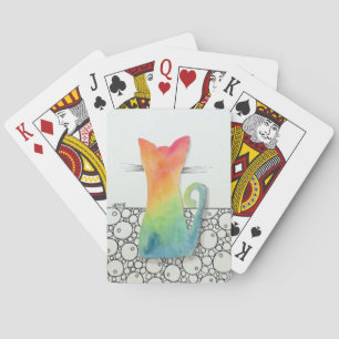 Baraja De Cartas Gato de tinte con burbujas