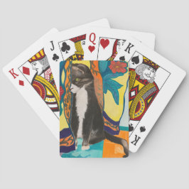 Baraja De Cartas Gato de Tuxedo de Arte Popular