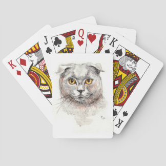 Baraja De Cartas Gato del doblez del escocés