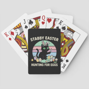Baraja De Cartas Gato divertido cazando huevos de Pascua