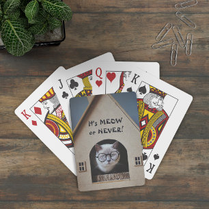 Baraja De Cartas Gato Divertido con Gafas Es Ahora o Nunca Cita