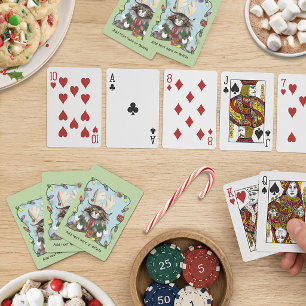 Baraja De Cartas Gato divertido de Navidad Humor descarado Maine Co