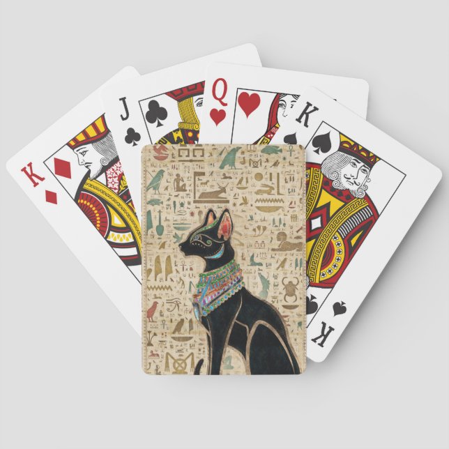 Baraja De Cartas Gato egipcio - Bastet en el papiro (Reverso)