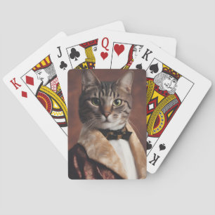 Baraja De Cartas Gato en la Chaqueta de Fumar