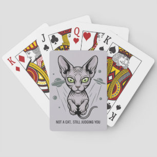 Baraja De Cartas Gato Esfinge Divertido Espacio Caricatura