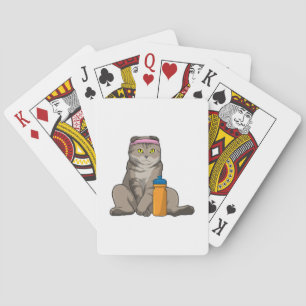 Baraja De Cartas Gato Fitness Beber taza