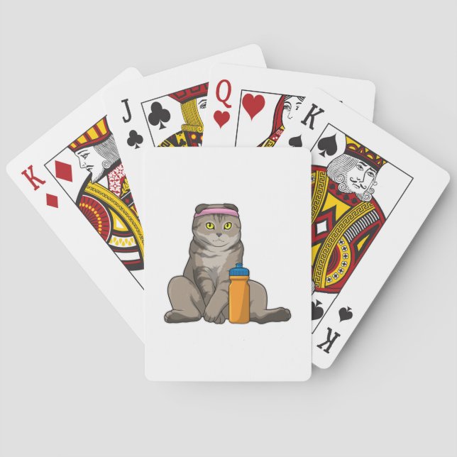 Baraja De Cartas Gato Fitness Beber taza (Reverso)