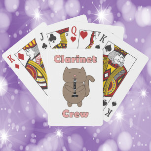 Baraja De Cartas Gato gracioso de la tripulación Clarinet