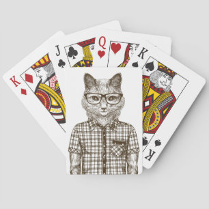Baraja De Cartas Gato Hipster