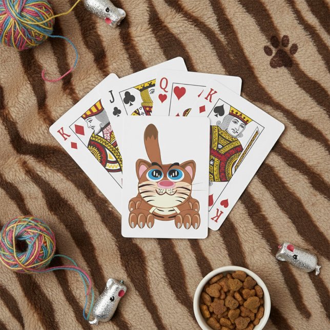 Baraja De Cartas Gato juguetón con los ojos azules, divertido Kitty (Subido por el creador)