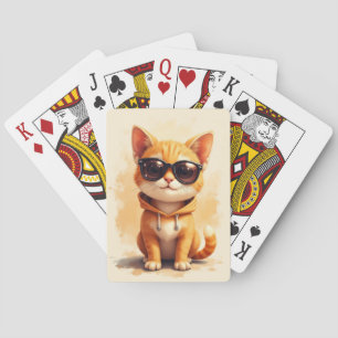 Baraja De Cartas Gato Kawaii Abisinio Divertido