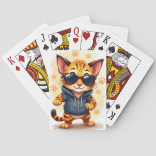Baraja De Cartas Gato Kawaii Bengala Divertido