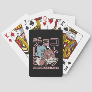 Baraja De Cartas Gato Kawaii con Leche de Chocolate – Arte Pop Japo