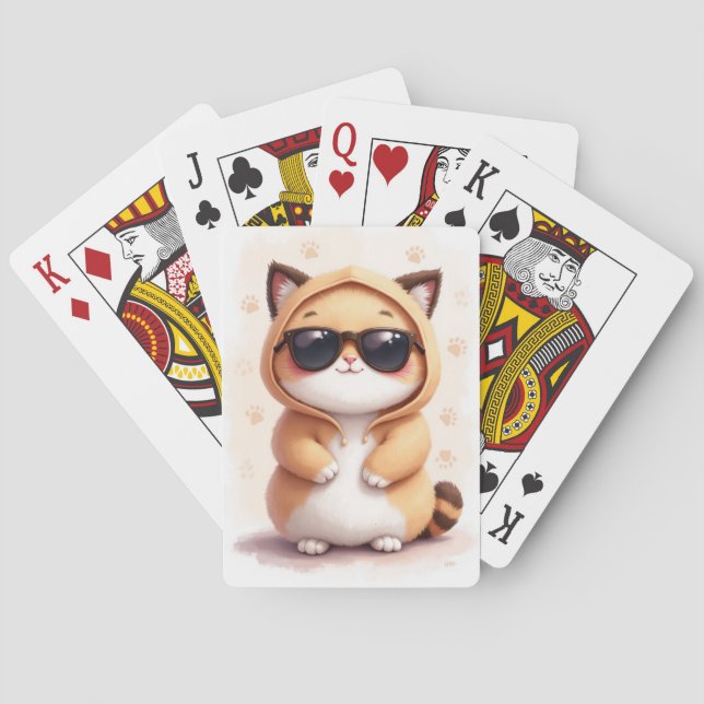 Baraja De Cartas Gato Kawaii Ragdoll Divertido (Reverso)
