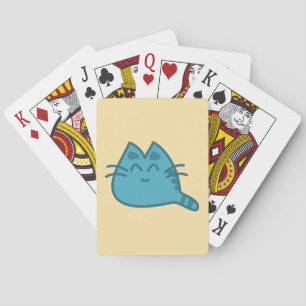 Baraja De Cartas Gato Kitty Sonriente Azul