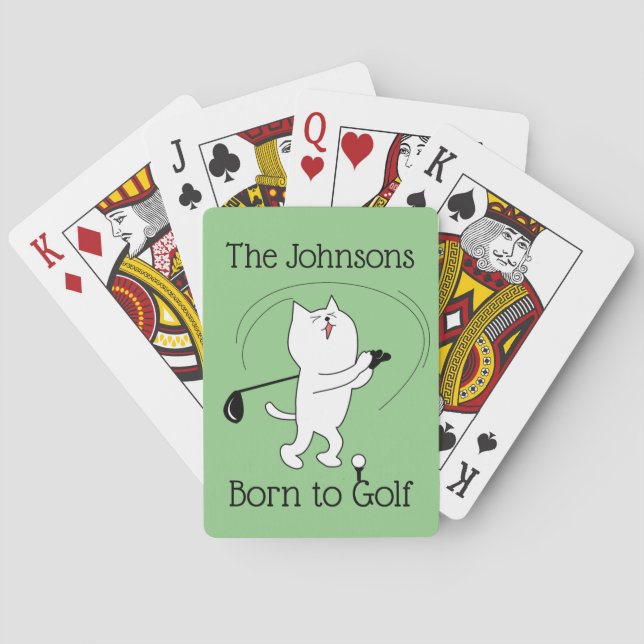 Baraja De Cartas Gato nacido en el golf (Reverso)