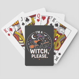 Baraja De Cartas Gato negro brujo de Halloween.