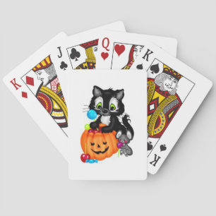 Baraja De Cartas Gato negro, calabaza y ratón