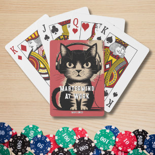 Baraja De Cartas Gato Negro Cerebro en Acción Vintage Retro Diverti
