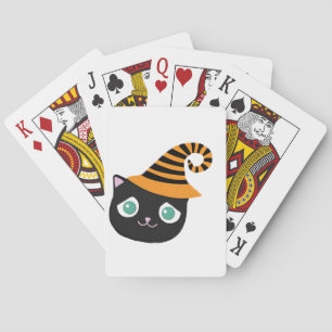 Baraja De Cartas Gato negro con ojos tristes y Gorra caprichoso